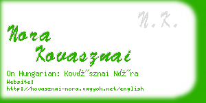 nora kovasznai business card